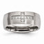 Cross CZ Band Ring in Stainless Steel, 7.75mm