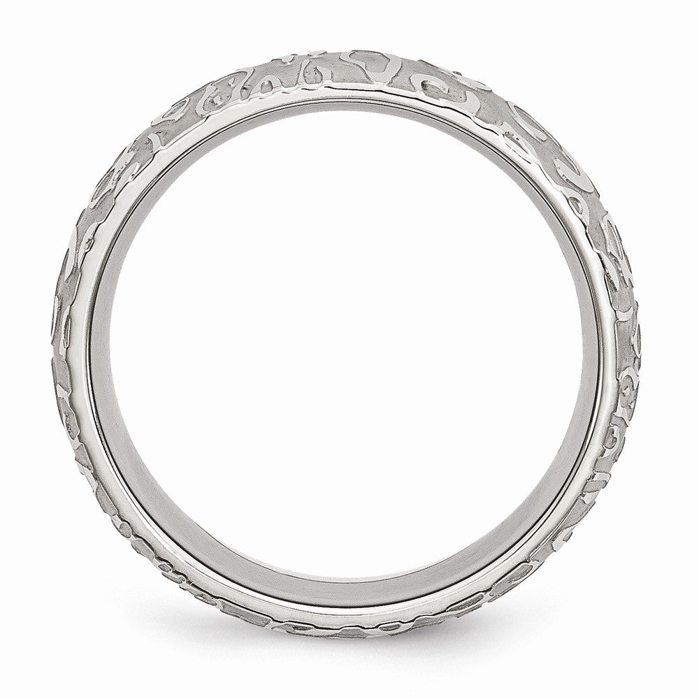 Textured Comfort-Fit Wedding Band in Stainless Steel, 8mm