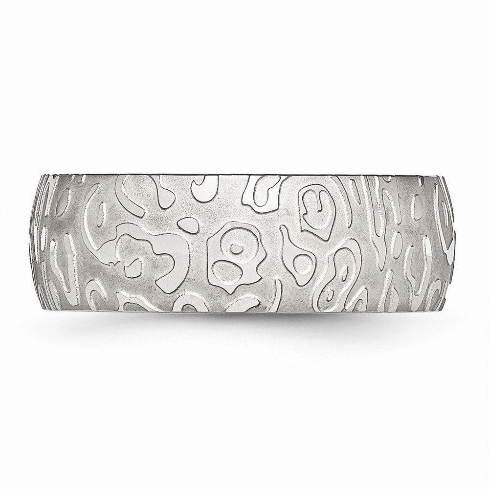 Textured Comfort-Fit Wedding Band in Stainless Steel, 8mm