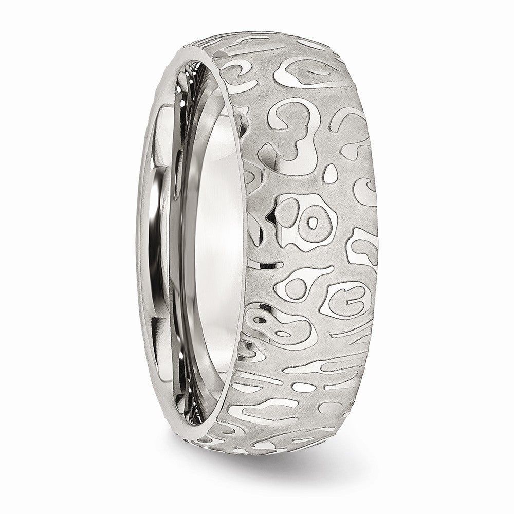 Textured Comfort-Fit Wedding Band in Stainless Steel, 8mm