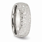 Textured Comfort-Fit Wedding Band in Stainless Steel, 8mm