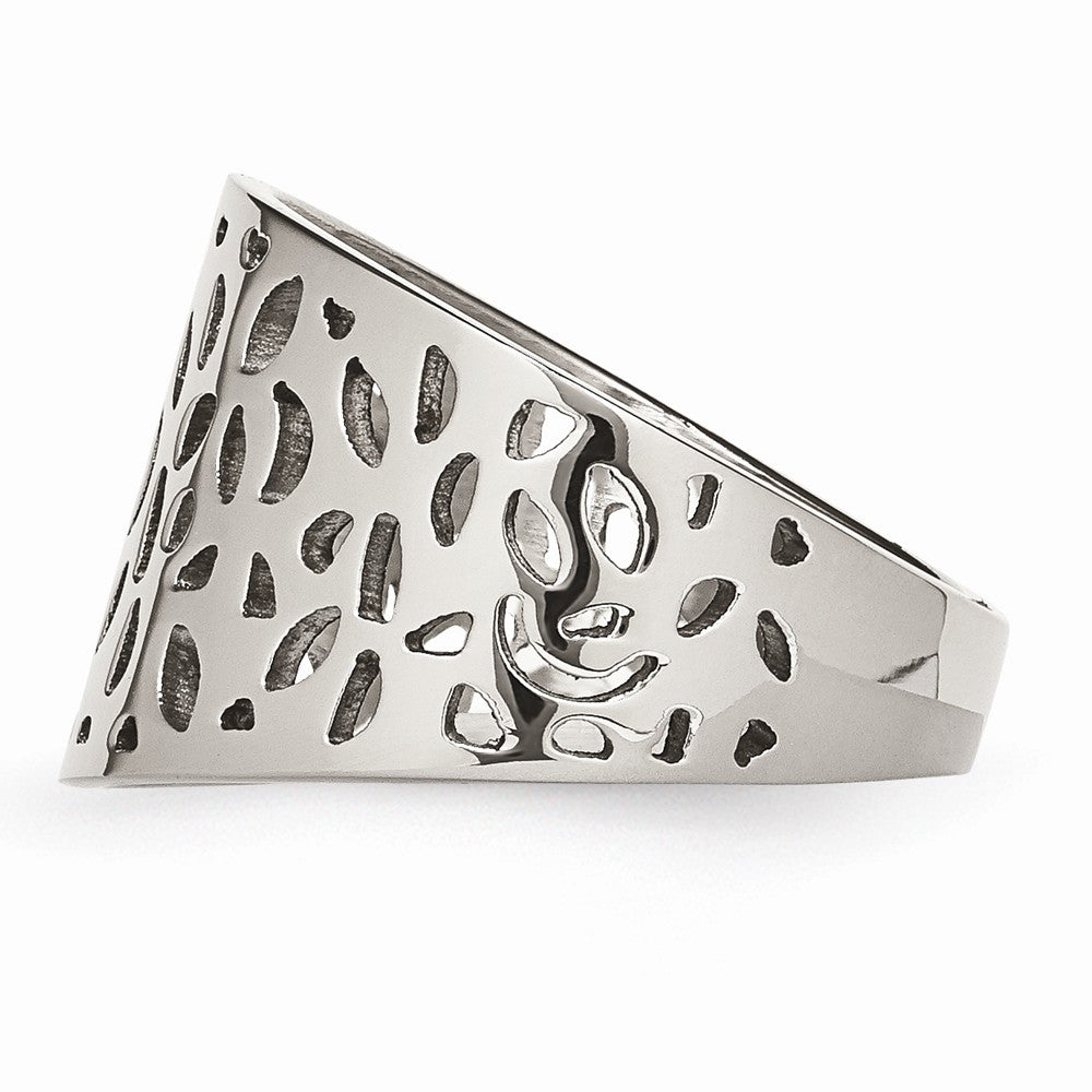 Sophia Jewelers Stainless Steel Fashion Ring with Polished Cut-Out Design