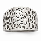 Sophia Jewelers Stainless Steel Fashion Ring with Polished Cut-Out Design