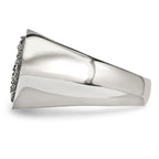 Silver Druzy Ring in Stainless Steel