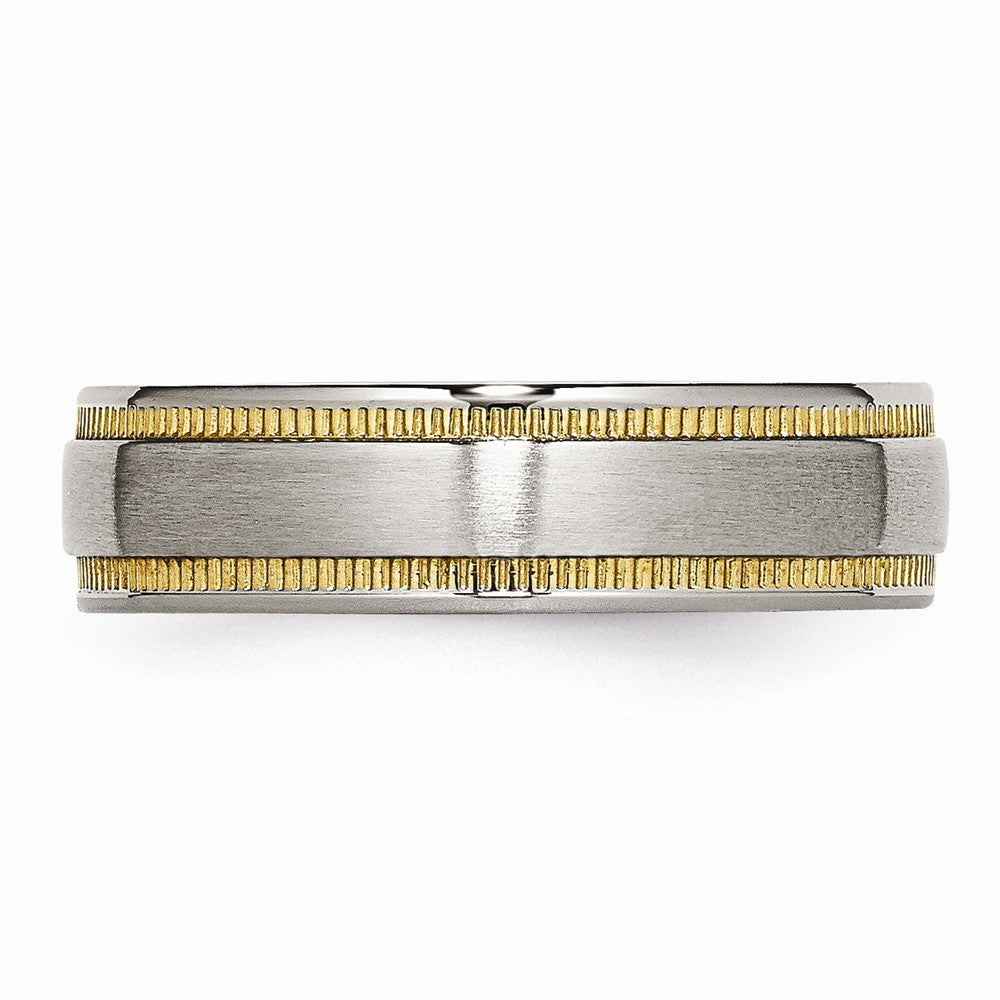 Sophia Jewelers Stainless Steel Polished Gold Tone Wedding Band