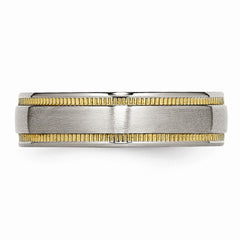 Sophia Jewelers Stainless Steel Polished Gold Tone Wedding Band