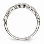 Stainless Steel Claddagh Ring with Cross Polished Antiqued Finish