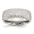Textured Comfort-Fit Wedding Band in Stainless Steel, 8mm