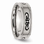 Sophia Jewelers Stainless Steel Engravable Ridged Edge Wedding Band