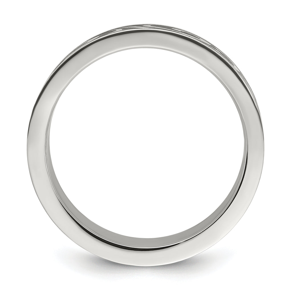 Brushed Swirl Wedding Band in Stainless Steel, 7mm
