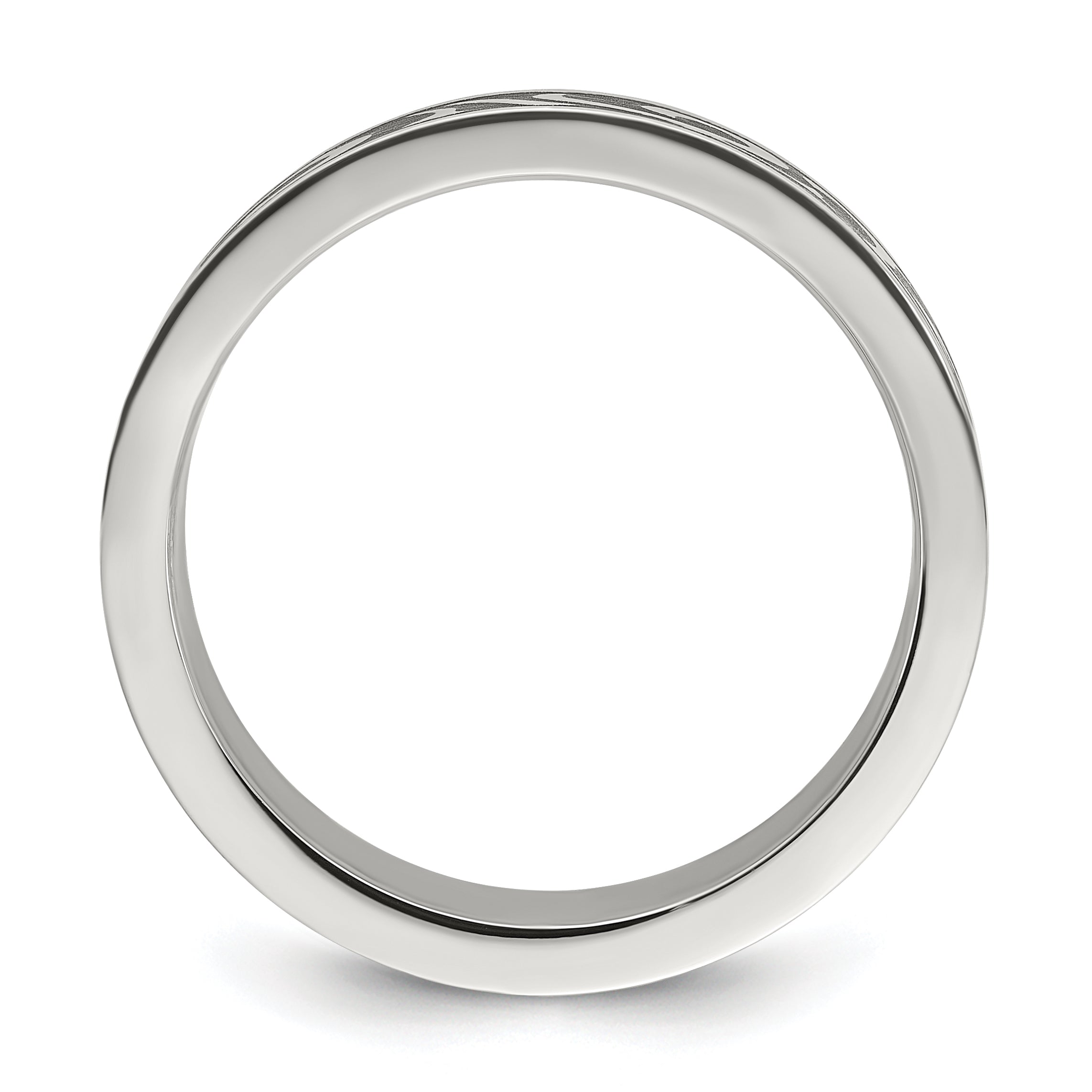 Brushed Swirl Wedding Band in Stainless Steel, 7mm