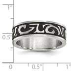 Brushed Swirl Wedding Band in Stainless Steel, 7mm