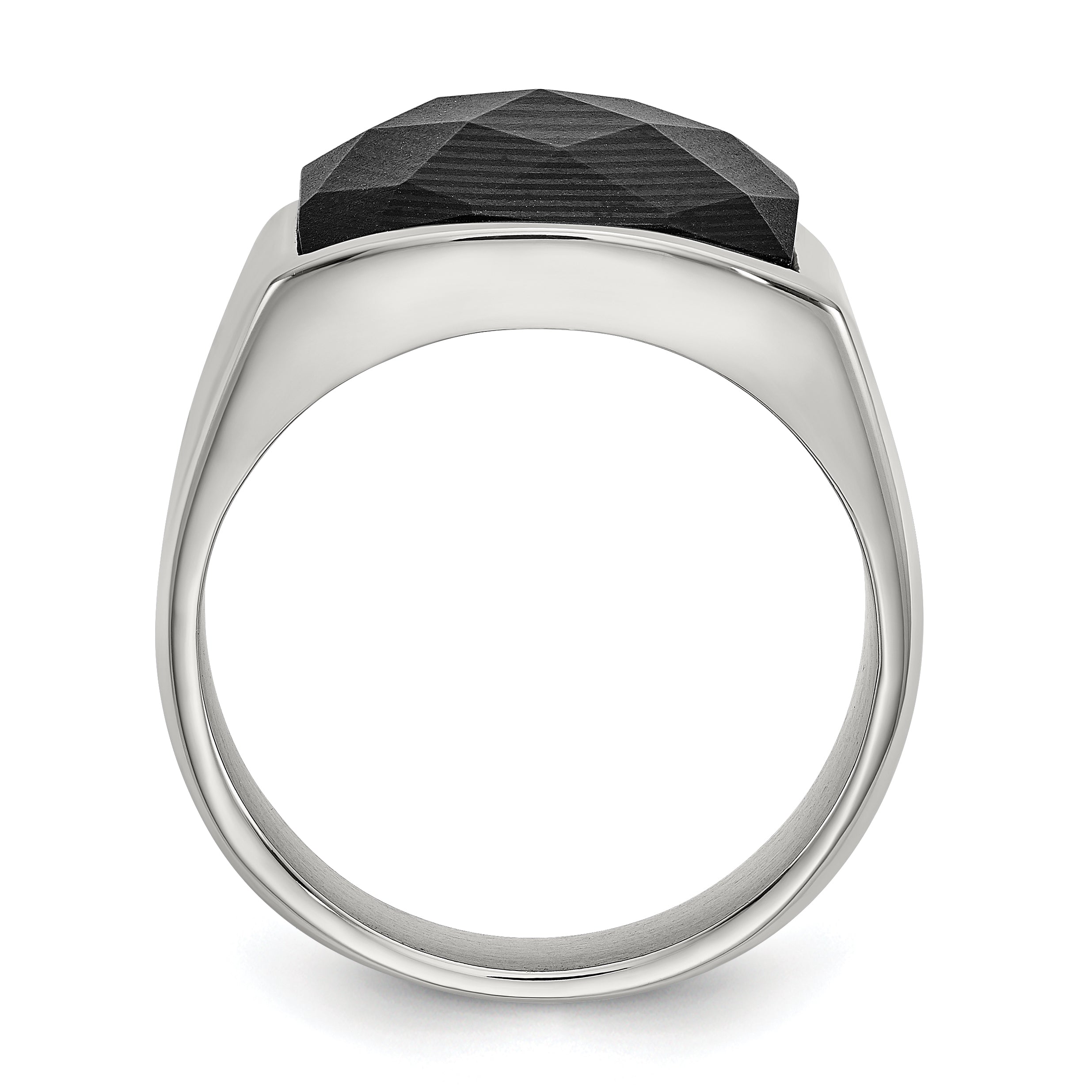 Stainless Steel Polished with Solid Black Carbon Fiber Ring Secondary image