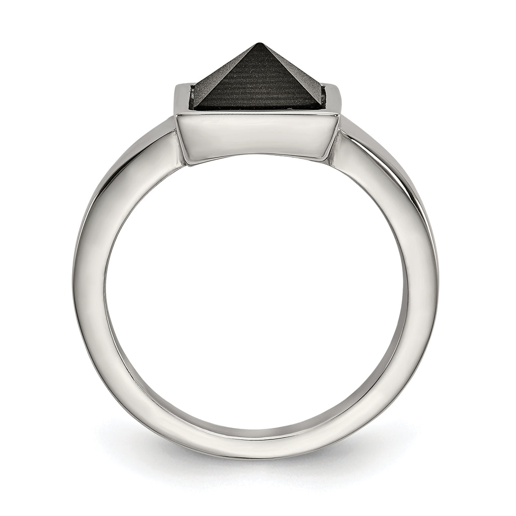 Carbon Fiber Geometric Ring in Stainless Steel