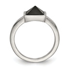 Carbon Fiber Geometric Ring in Stainless Steel
