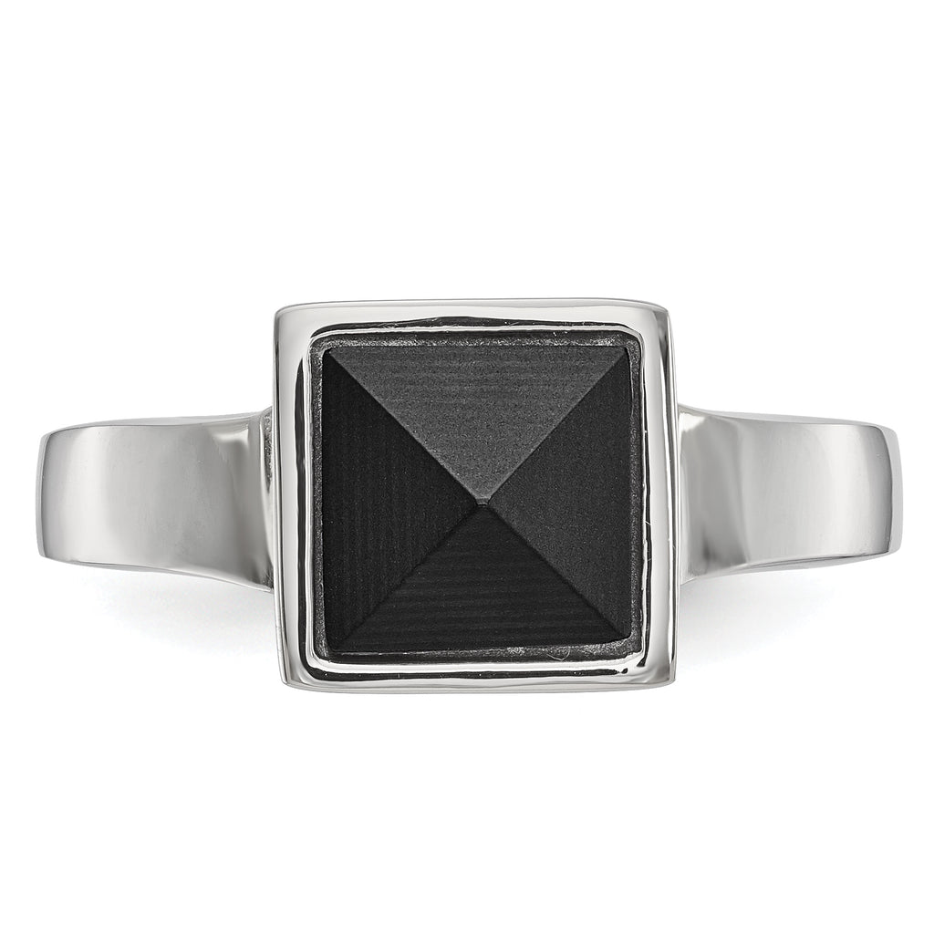Carbon Fiber Geometric Ring in Stainless Steel