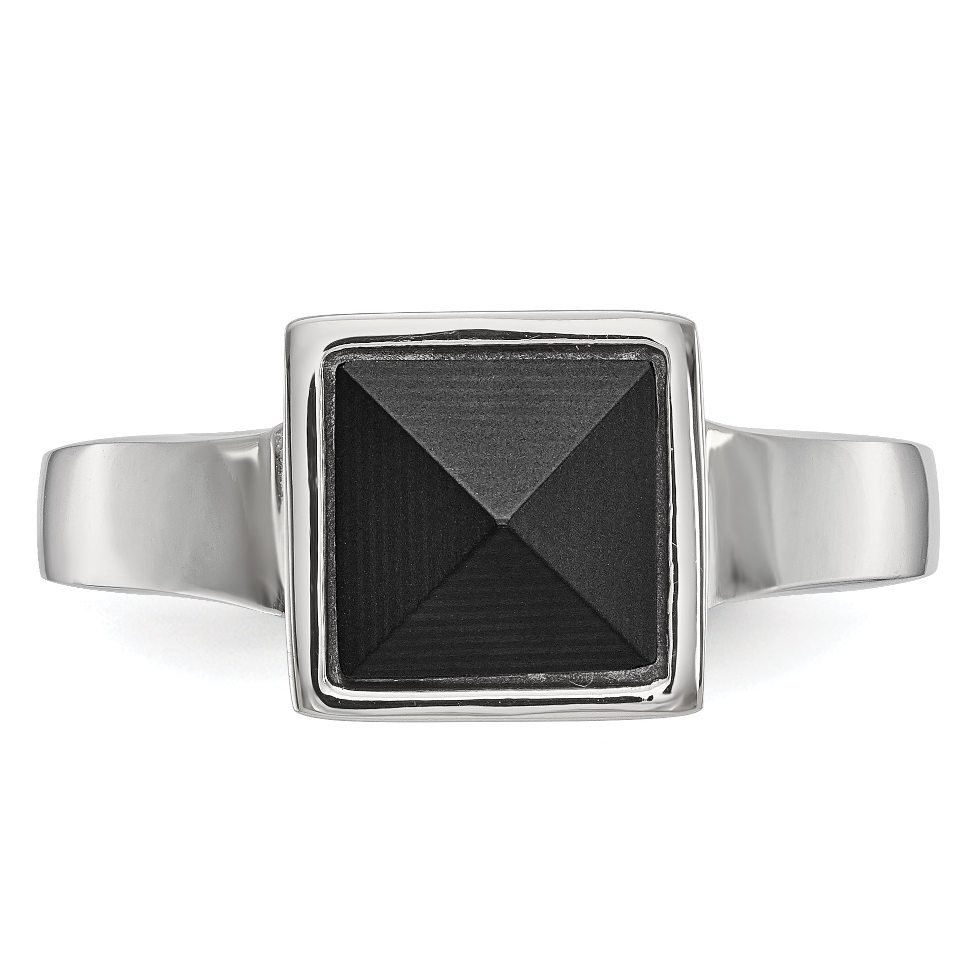 Carbon Fiber Geometric Ring in Stainless Steel