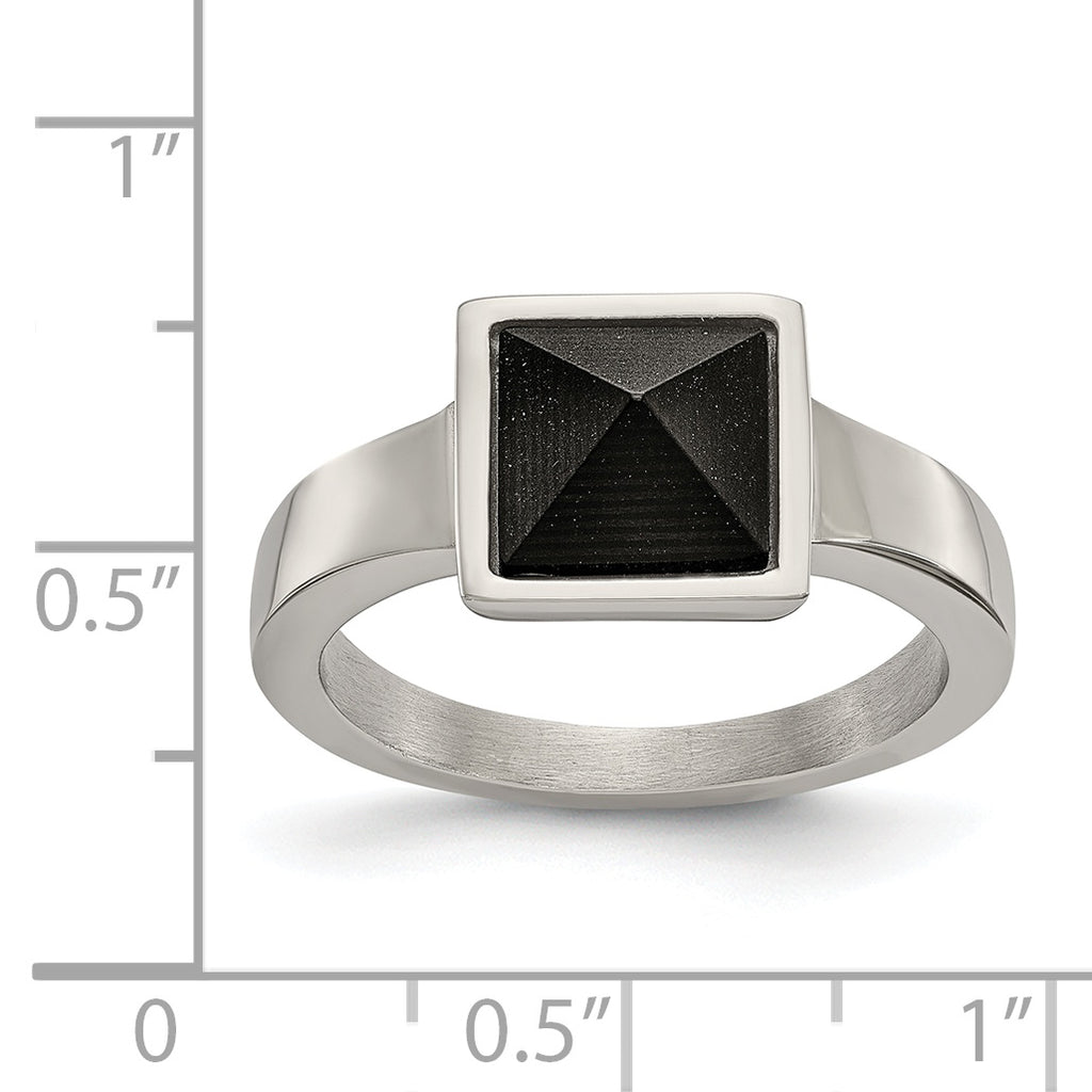Carbon Fiber Geometric Ring in Stainless Steel