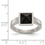 Carbon Fiber Geometric Ring in Stainless Steel