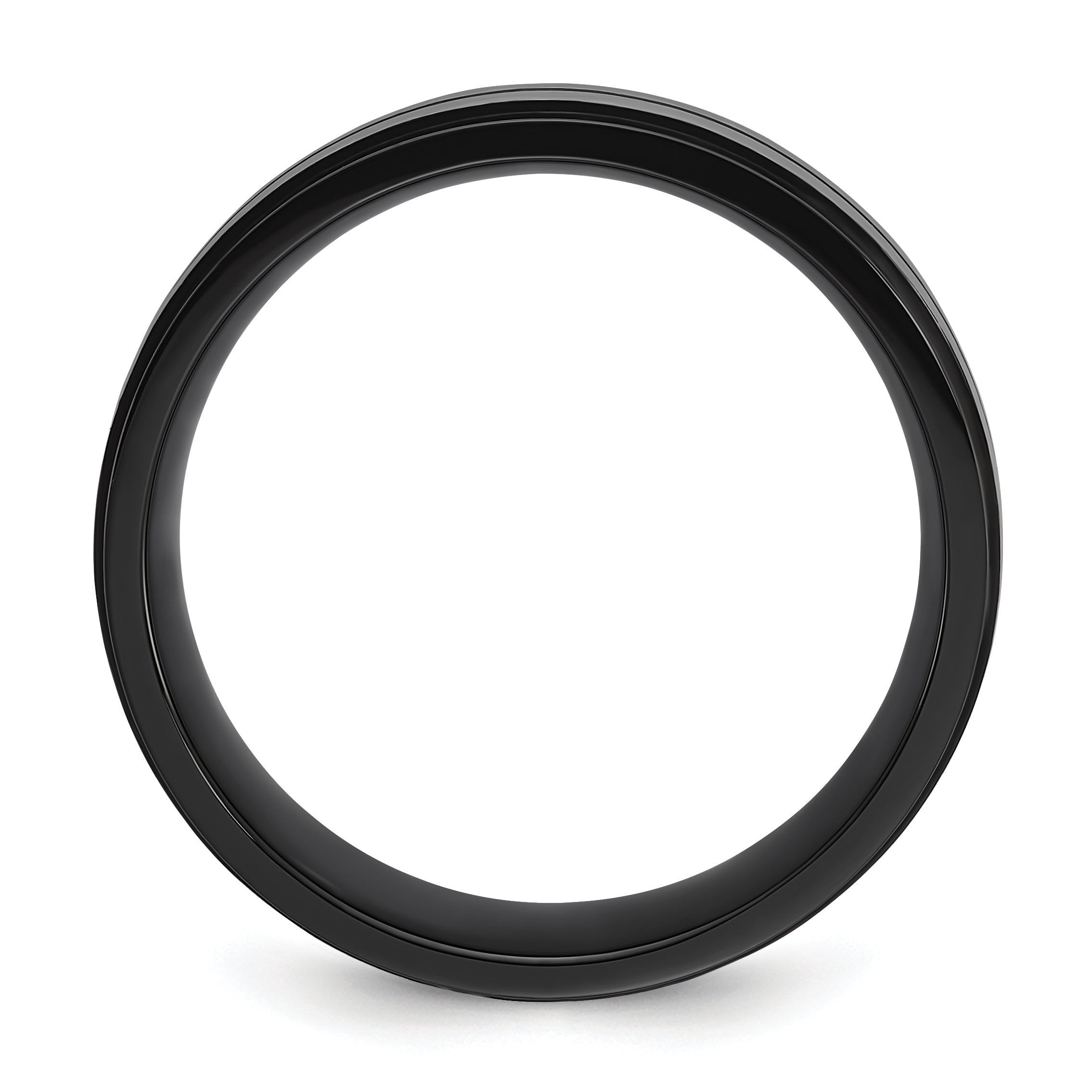 Stainless Steel Brushed and Polished Black IP-plated 8mm Band