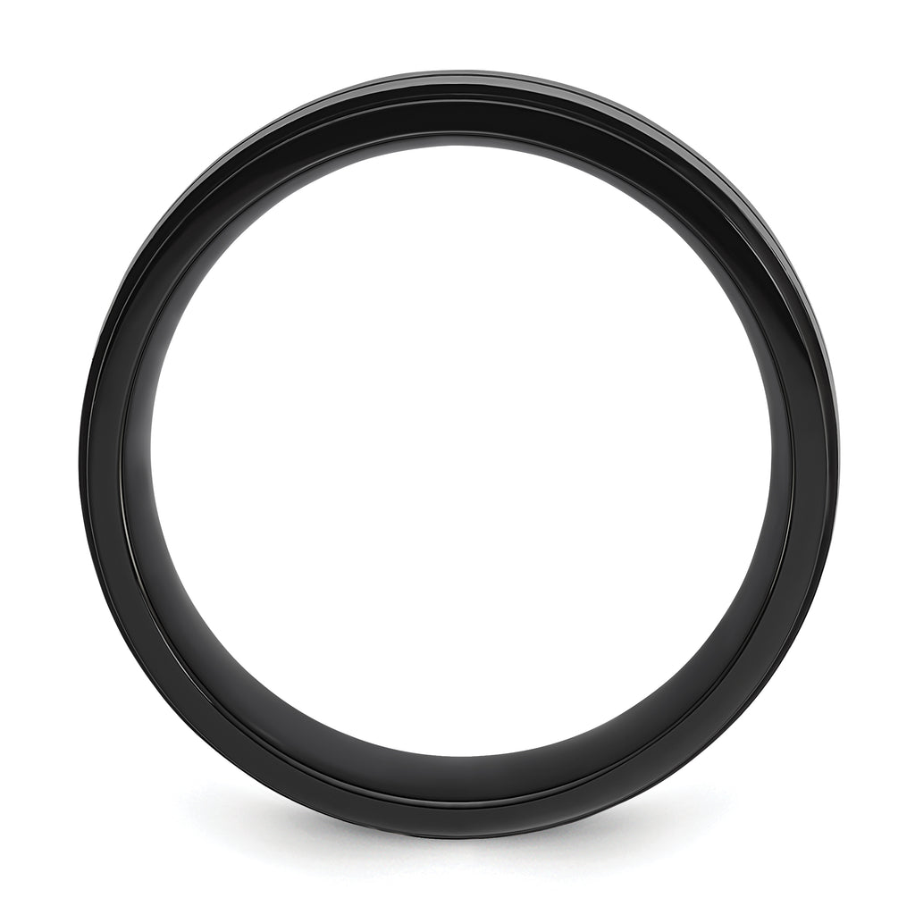 Black IP-Plated Wedding Band in Stainless Steel, 8mm