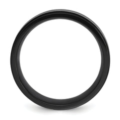 Stainless Steel Brushed and Polished Black IP-plated 8mm Band