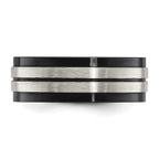 Black IP-Plated Wedding Band in Stainless Steel, 8mm