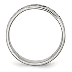 Antiqued Ridged-Edge Wedding Band in Stainless Steel, 8mm