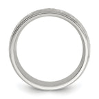 Scroll Design Ridged Edge Wedding Band in Stainless Steel, 8mm