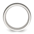 Black Swirl Pattern Wedding Band in Stainless Steel, 8mm
