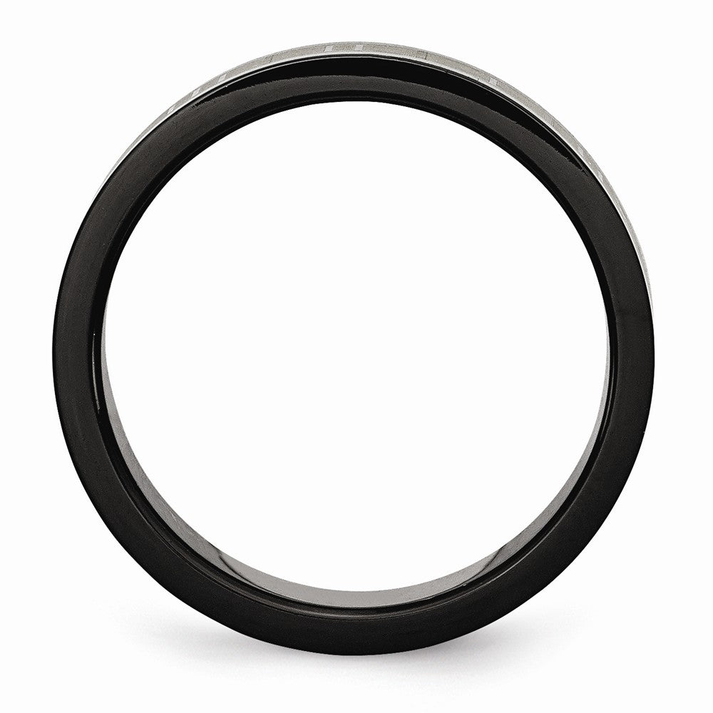 Stainless Steel Black IP-Plated Roman Numerals Engravable Wedding Band Secondary image