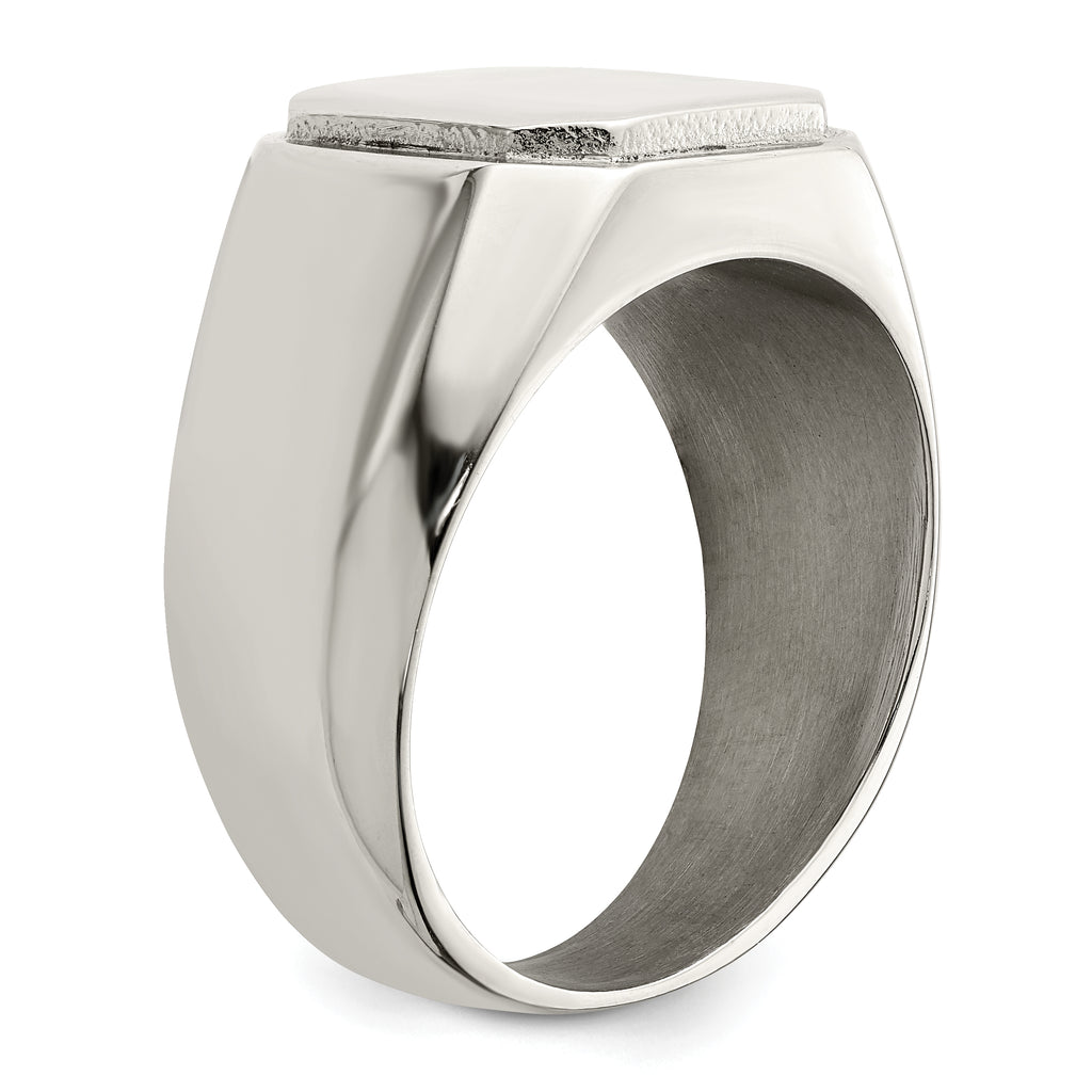 Stainless Steel Polished Signet Ring