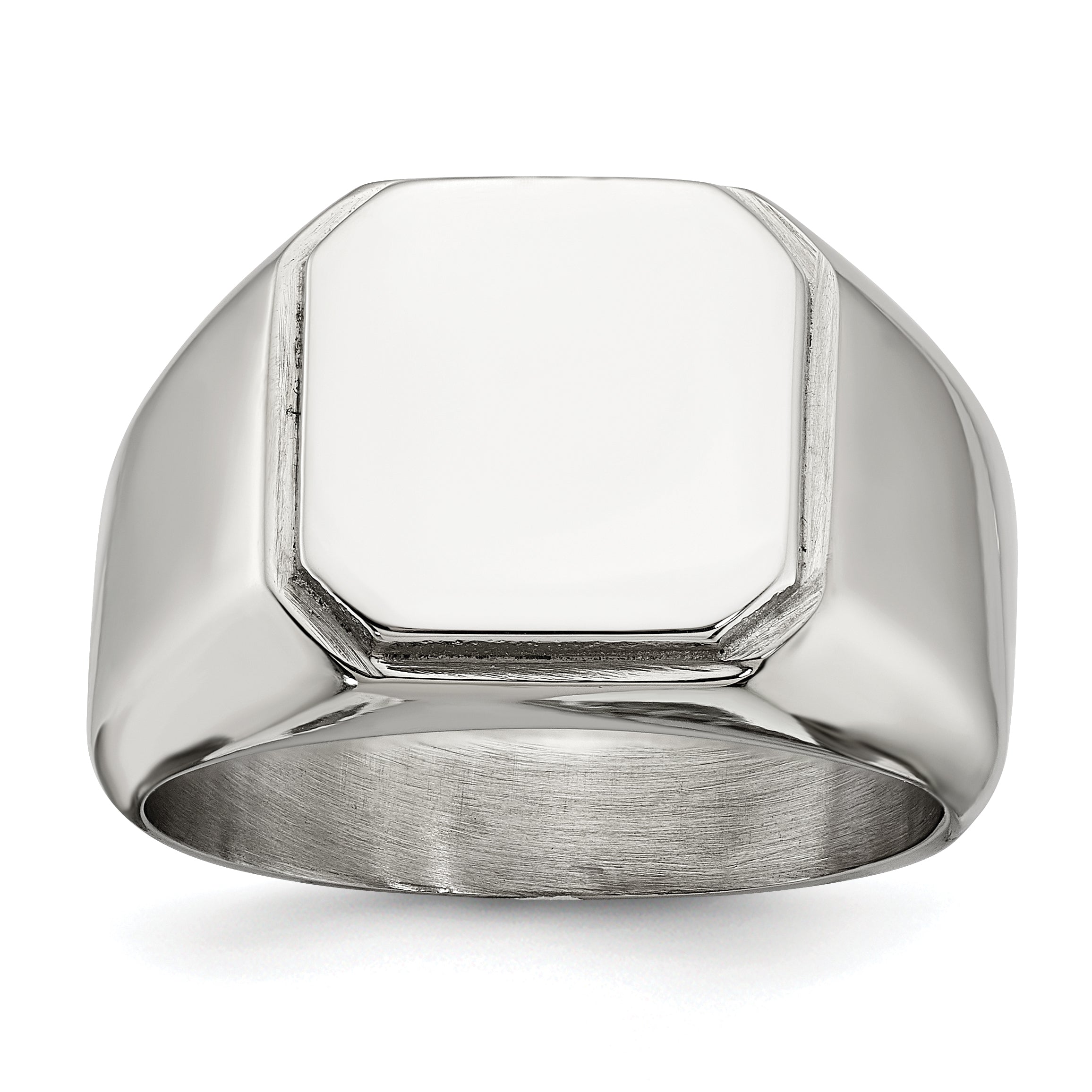 Stainless Steel Polished Signet Ring Main image