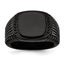 Stainless Steel Polished Black IP-plated with Black CZ Signet Ring