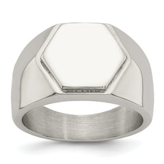 Stainless Steel Polished Signet Ring