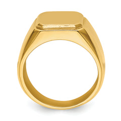 Stainless Steel Polished Yellow IP-plated Signet Ring