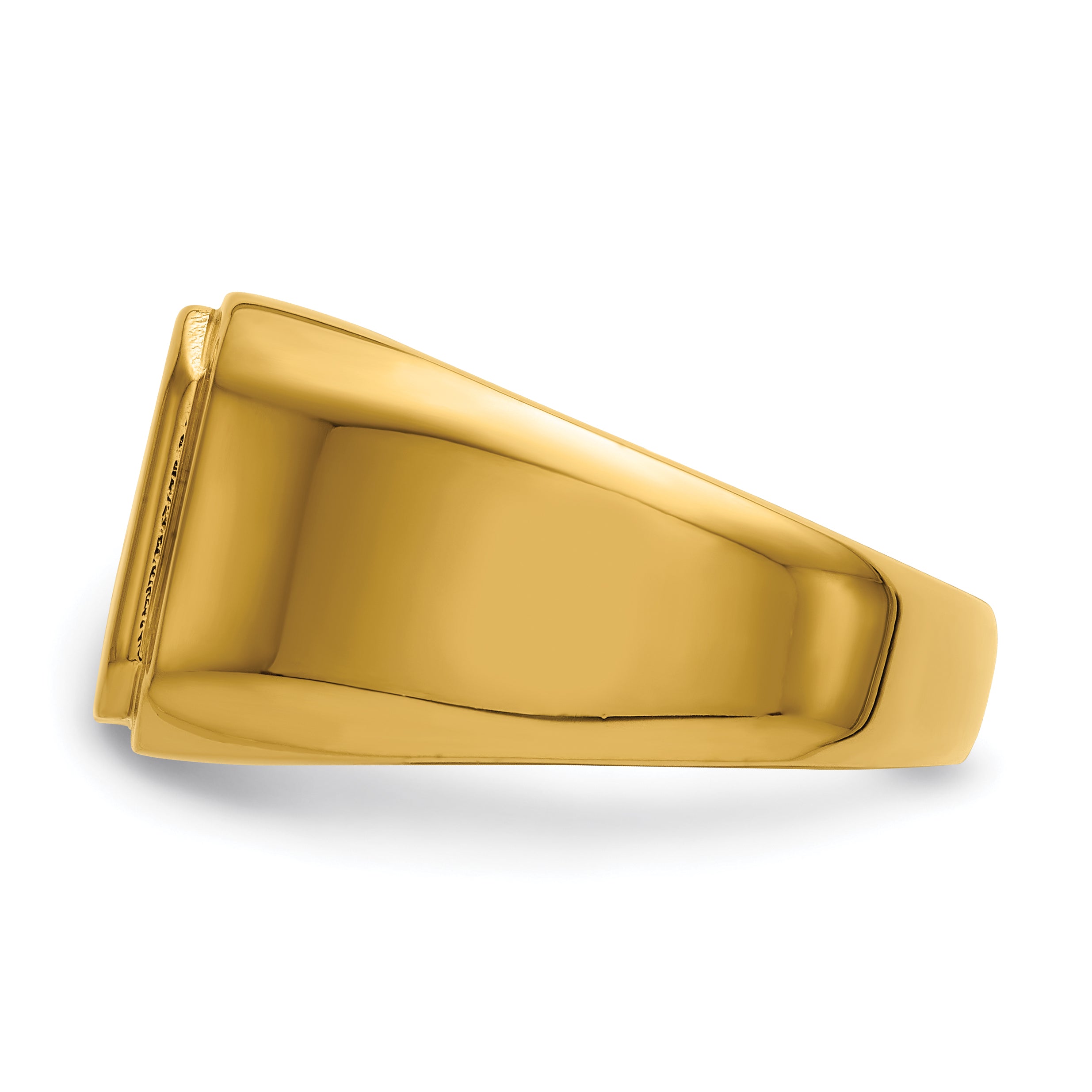 Stainless Steel Polished Yellow IP-plated Signet Ring