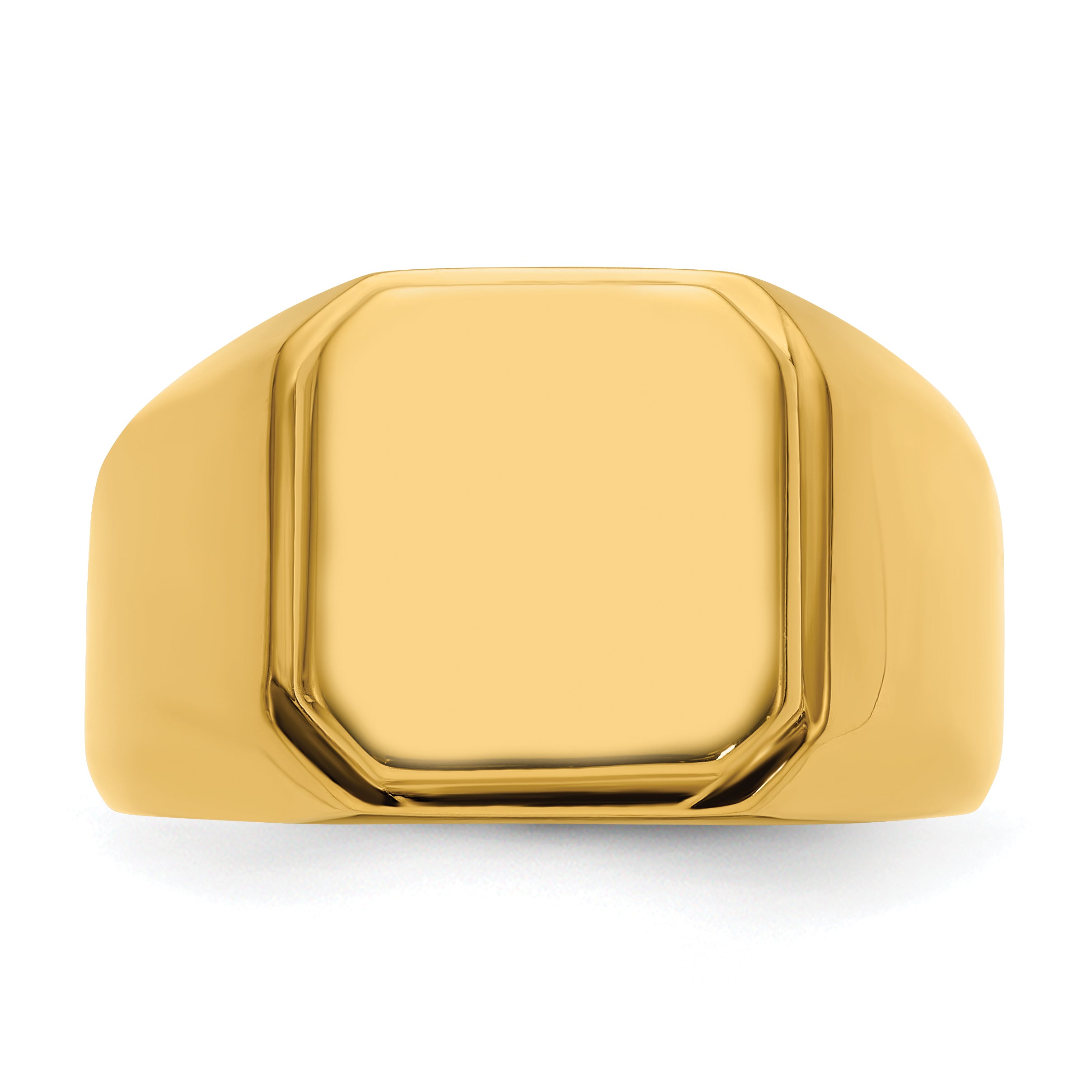 Stainless Steel Polished Yellow IP-plated Signet Ring