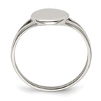 Stainless Steel Polished Oval Disc Ring