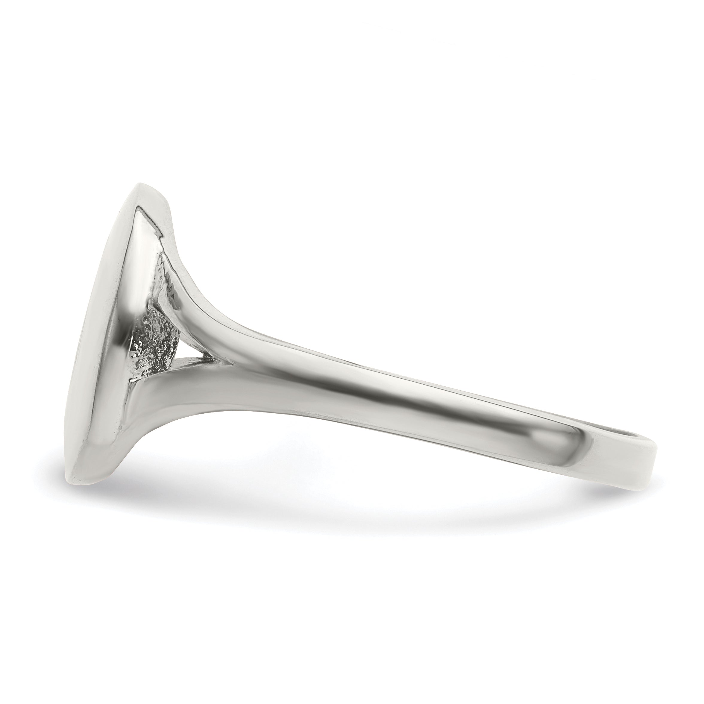 Stainless Steel Polished Oval Disc Ring