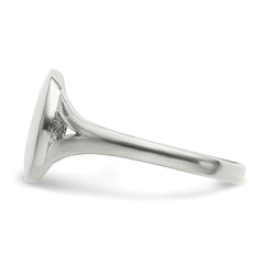 Stainless Steel Polished Oval Disc Ring