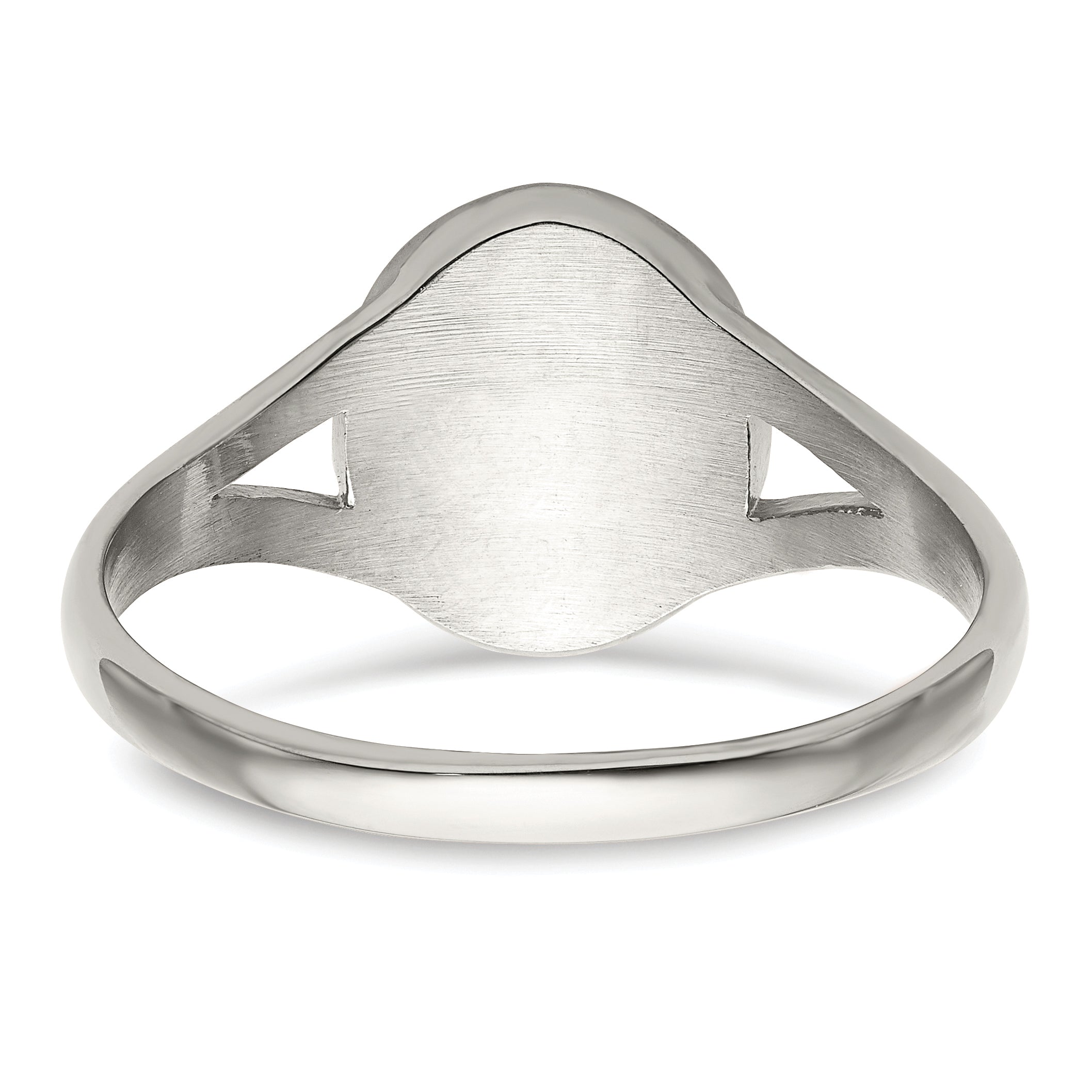 Stainless Steel Polished Oval Disc Ring