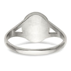 Stainless Steel Polished Oval Disc Ring