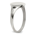 Stainless Steel Polished Oval Disc Ring