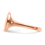 Stainless Steel Polished Rose IP-plated Oval Disc Ring