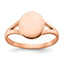 Stainless Steel Polished Rose IP-plated Oval Disc Ring