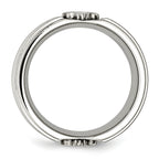 Stainless Steel Brushed and Polished Fleur de lis 10mm Band