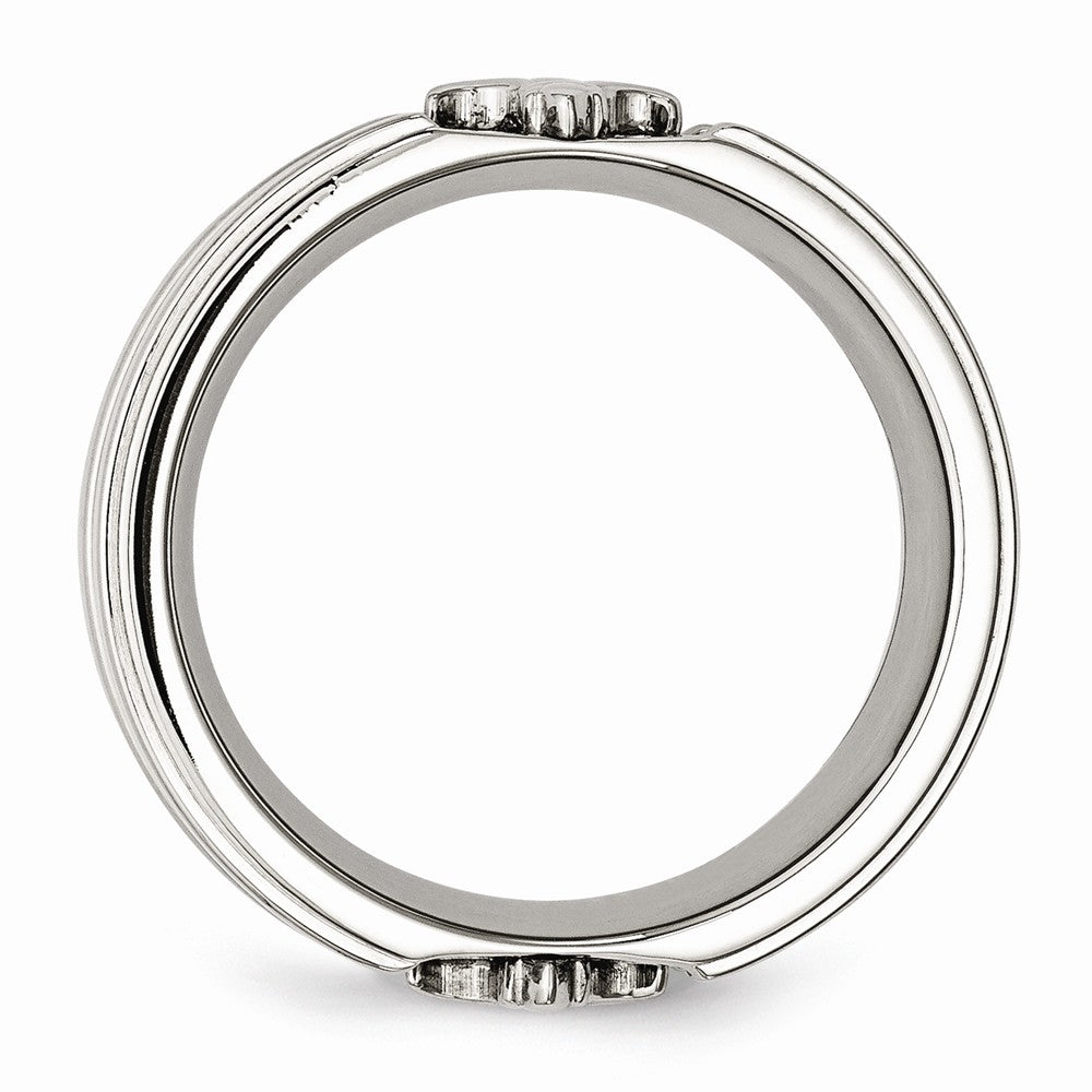 Sophia Jewelers Stainless Steel Fleur de Lis Engravable Wedding Band