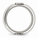 Sophia Jewelers Stainless Steel Fleur de Lis Engravable Wedding Band