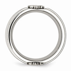 Sophia Jewelers Stainless Steel Fleur de Lis Engravable Wedding Band